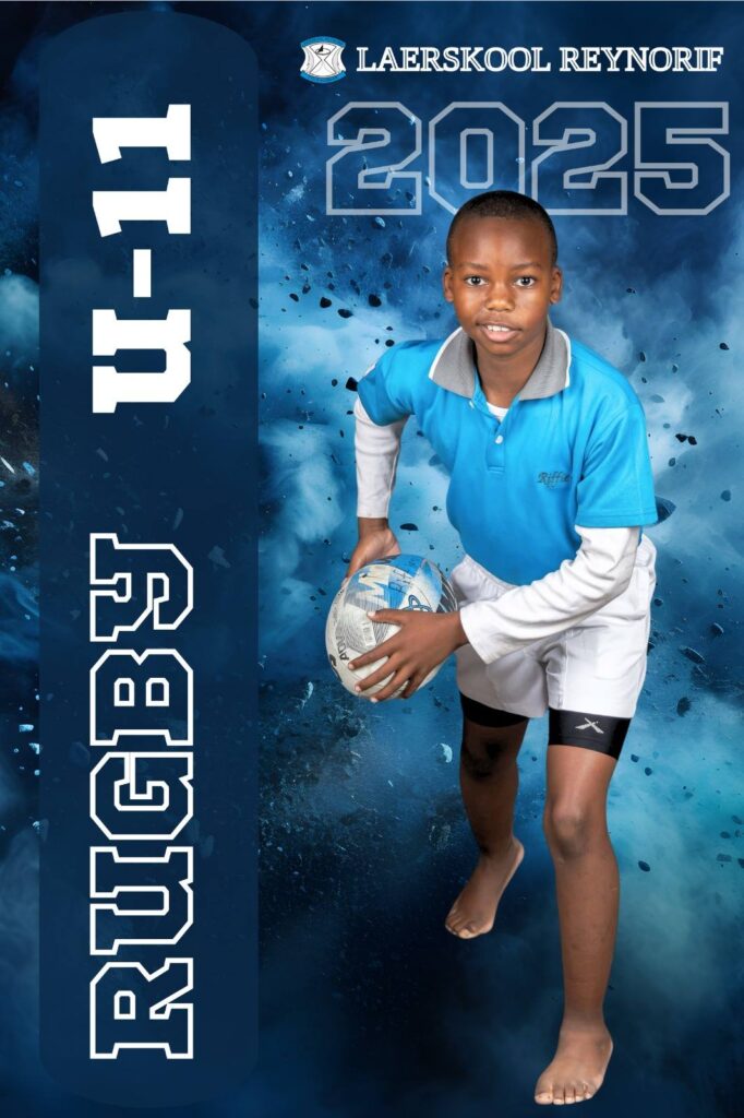 Student sports photo with backdrop