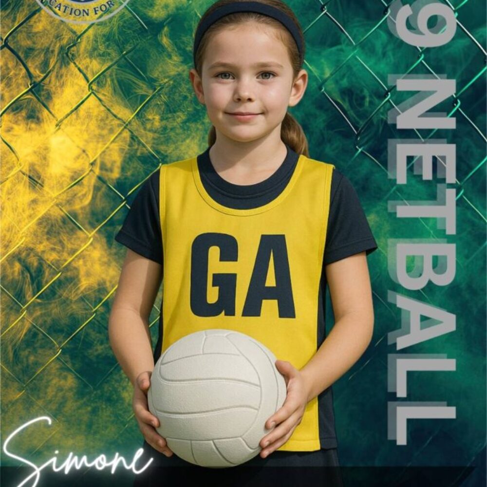 Netball sports portrait in school uniform